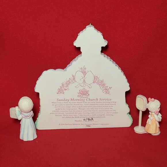 Precious Moments Village Collection Sunday Morning Church Service 1994 - Picture 2 of 15